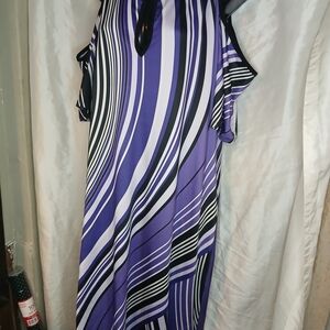 Ashley Stewart Purple and Black Striped Dress